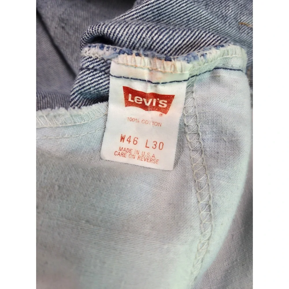 Vintage 90s Levi's 505 Jeans Mens 46x30 Blue Orange Tab Made in USA Regular Fit